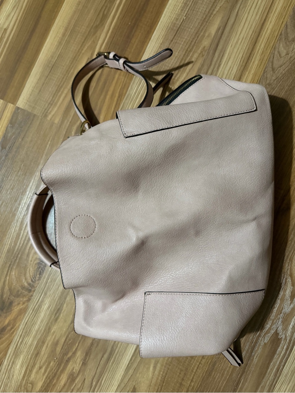 Vegan Leather Soft Tote Bag in Light Blush